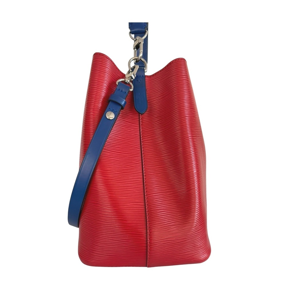Louis Vuitton NeoNoe MM Epi Leather Red Blue Bucket Bag Shoulder Crossbody - Picture 7 of 16